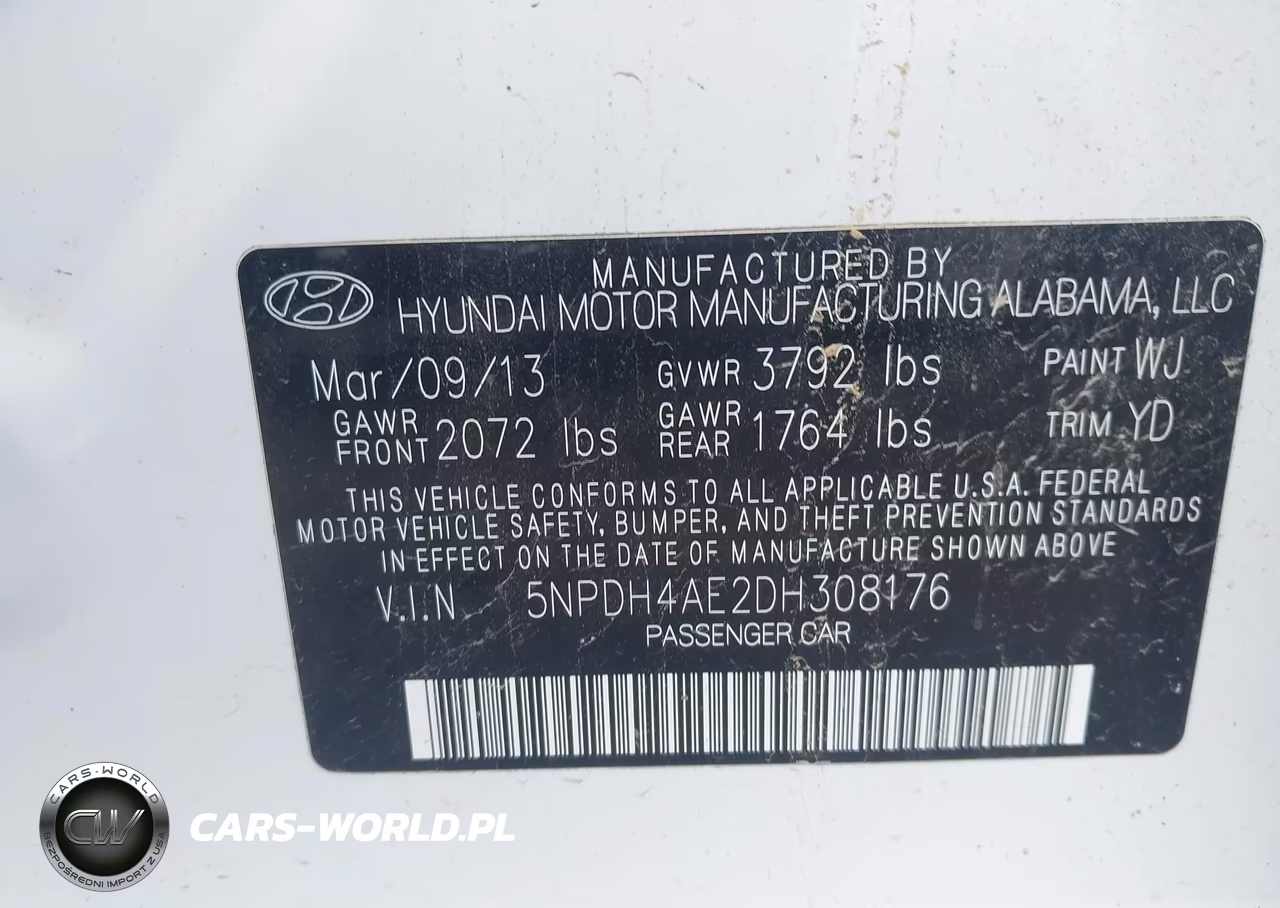2013 Hyundai Elantra Limited VIN:5NPDH4AE2DH308176 - 9