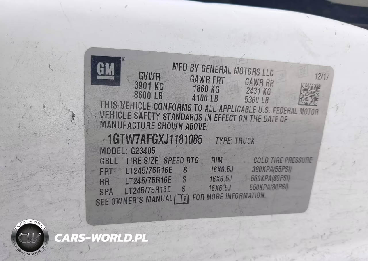 2018 GMC Savana 2500 Work Van VIN:1GTW7AFGXJ1181085 - 9