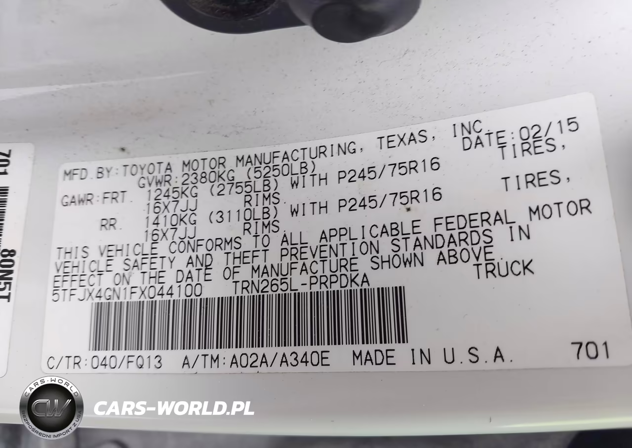 2015 Toyota Tacoma Prerunner VIN:5TFJX4GN1FX044100 - 9