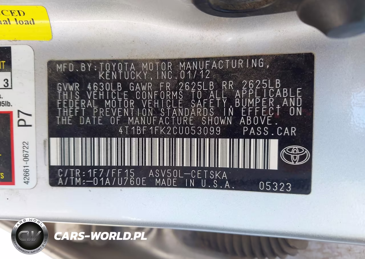 2012 Toyota Camry Se VIN:4T1BF1FK2CU053099 - 9