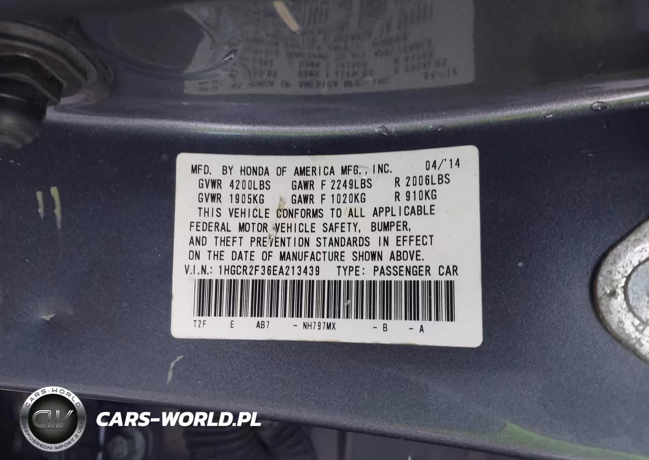 2014 Honda Accord Lx VIN:1HGCR2F36EA213439 - 9