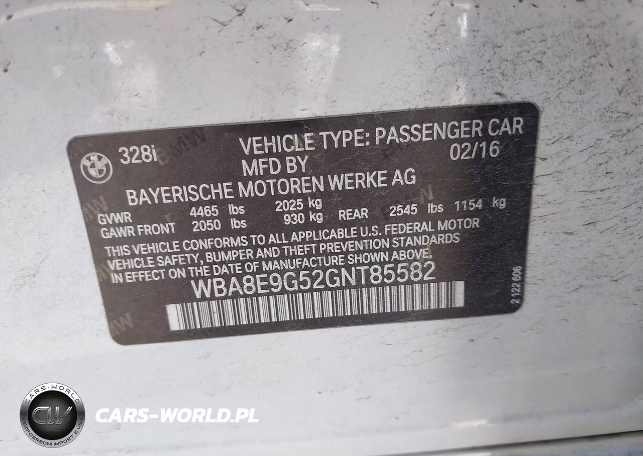2016 BMW 328I VIN:WBA8E9G52GNT85582 - 9
