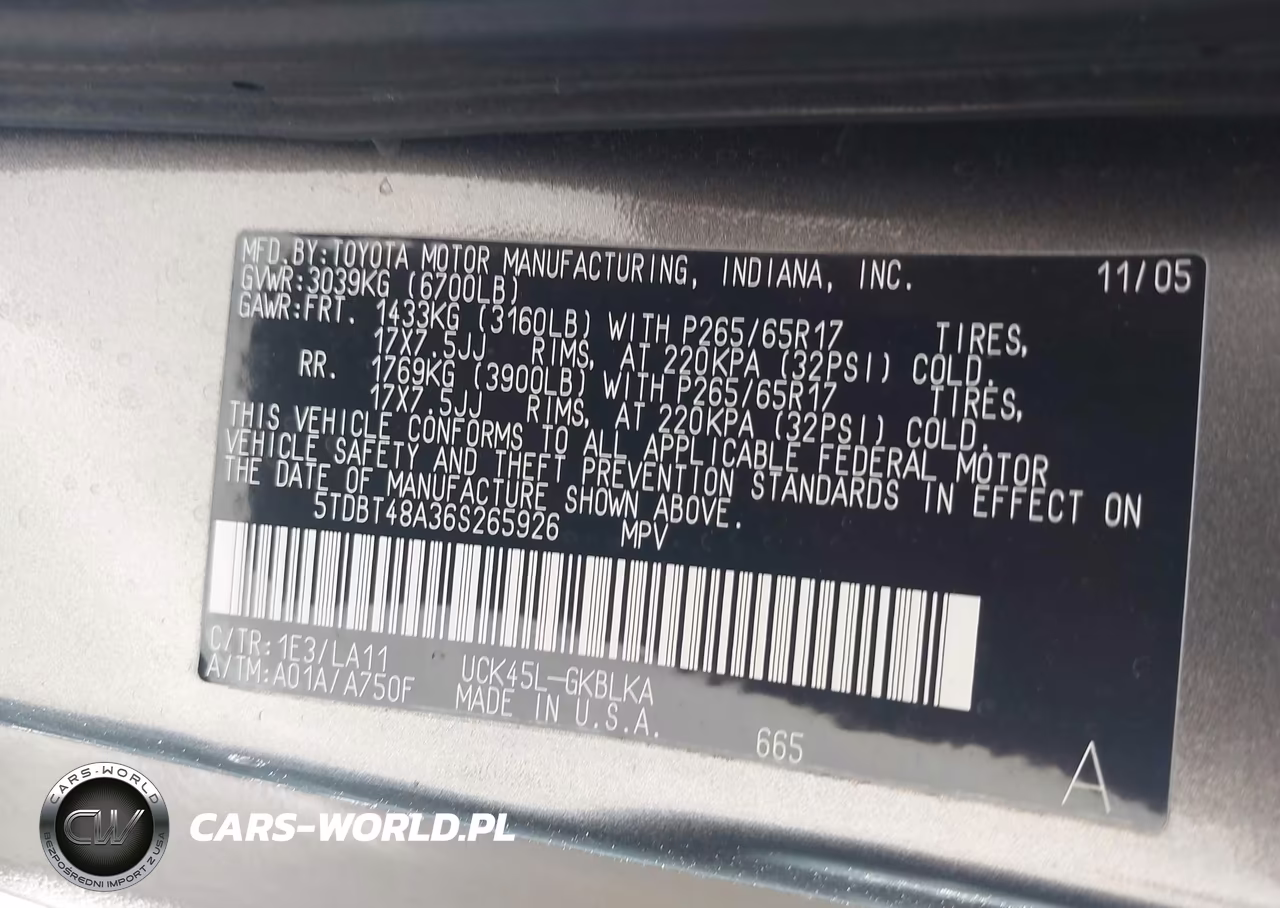 2006 Toyota Sequoia Limited V8 VIN:5TDBT48A36S265926 - 9