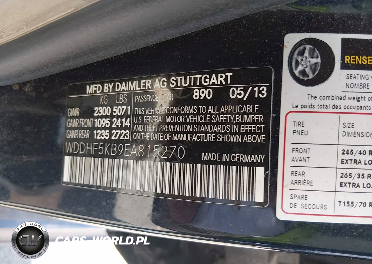2014 Mercedes-Benz E 350 VIN:WDDHF5KB9EA815270 - 9
