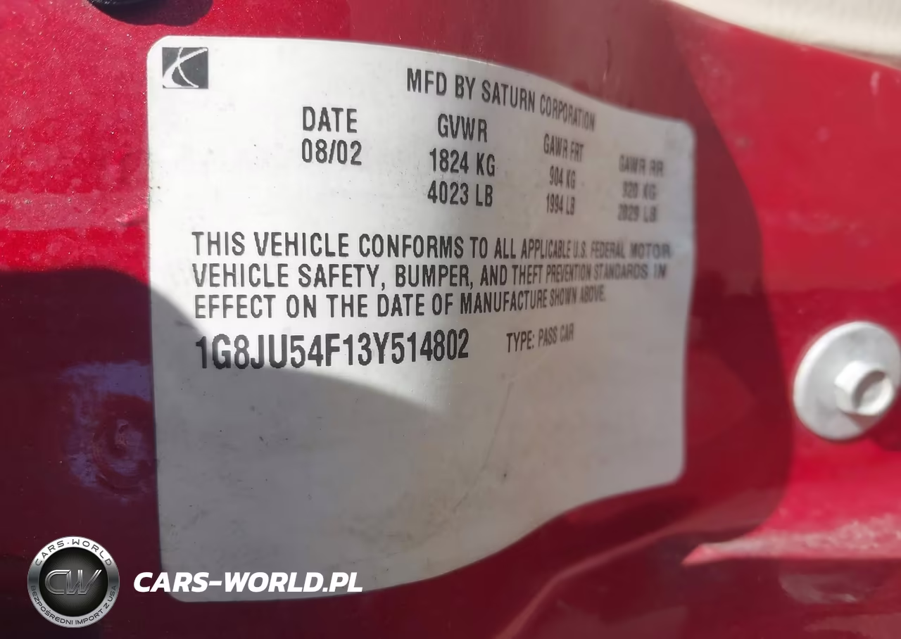 2003 Saturn L-Series L200 VIN:1G8JU54F13Y514802 - 9