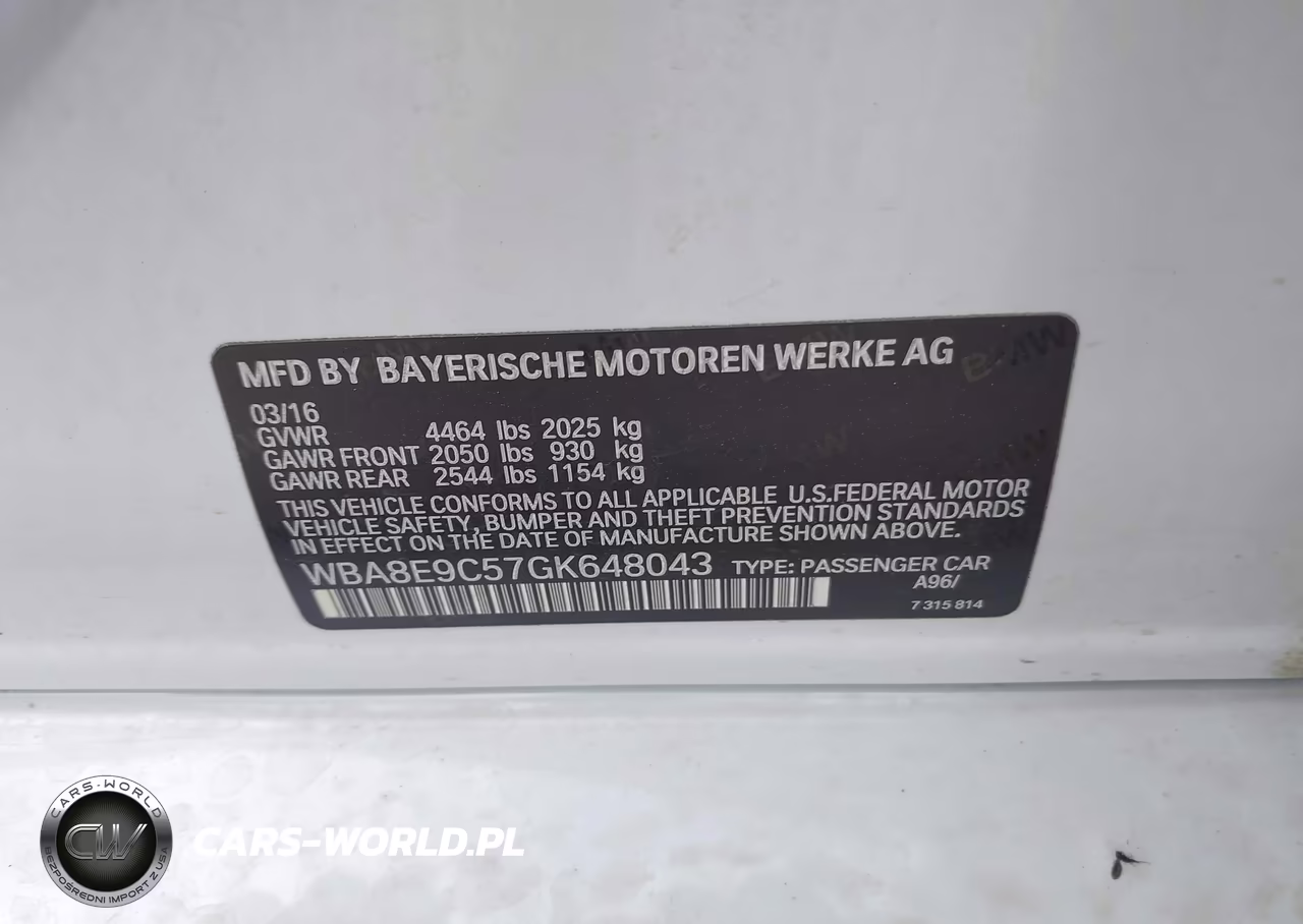 2016 BMW 3 Series 328I VIN:WBA8E9C57GK648043 - 9
