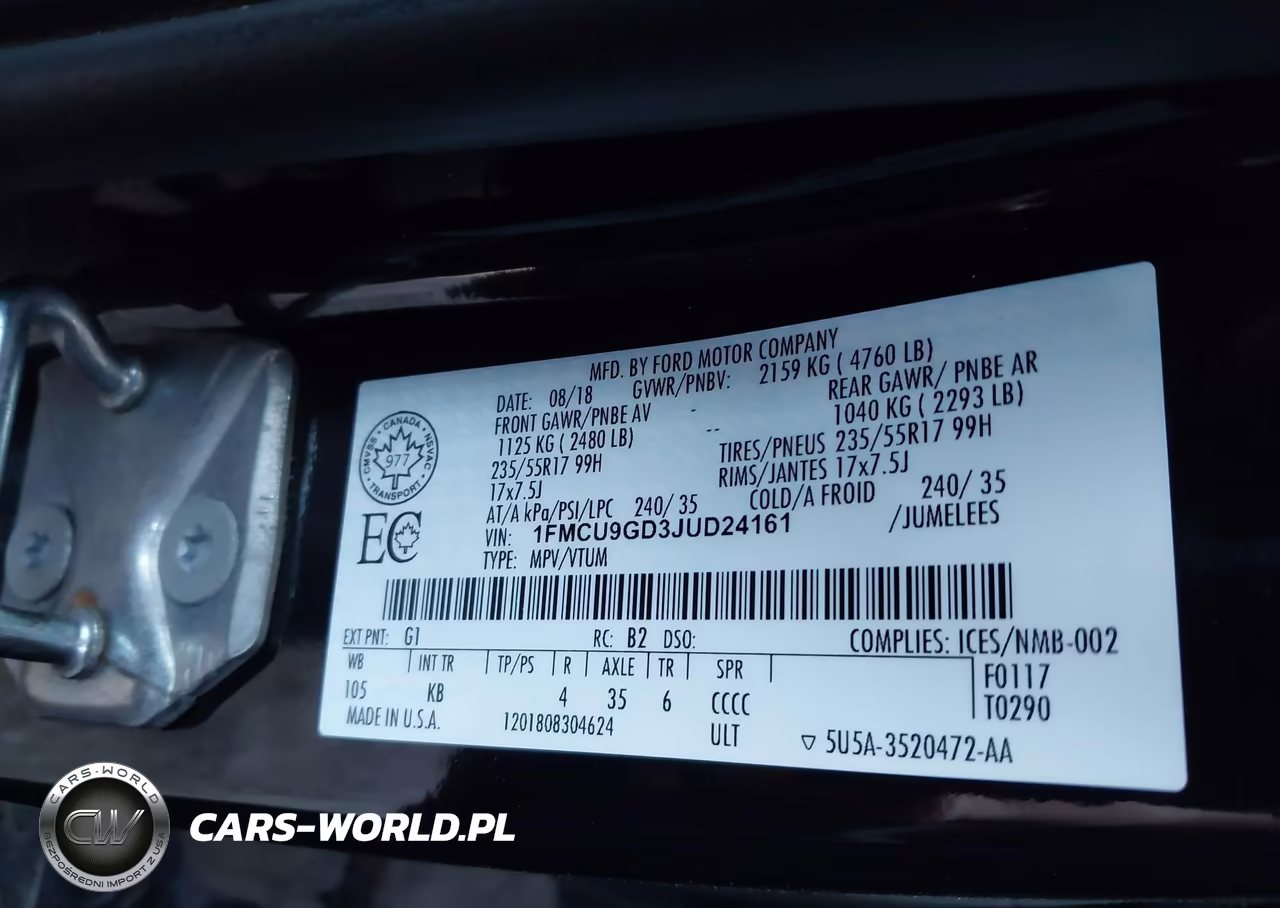 2018 Ford Escape Se VIN:1FMCU9GD3JUD24161 - 9