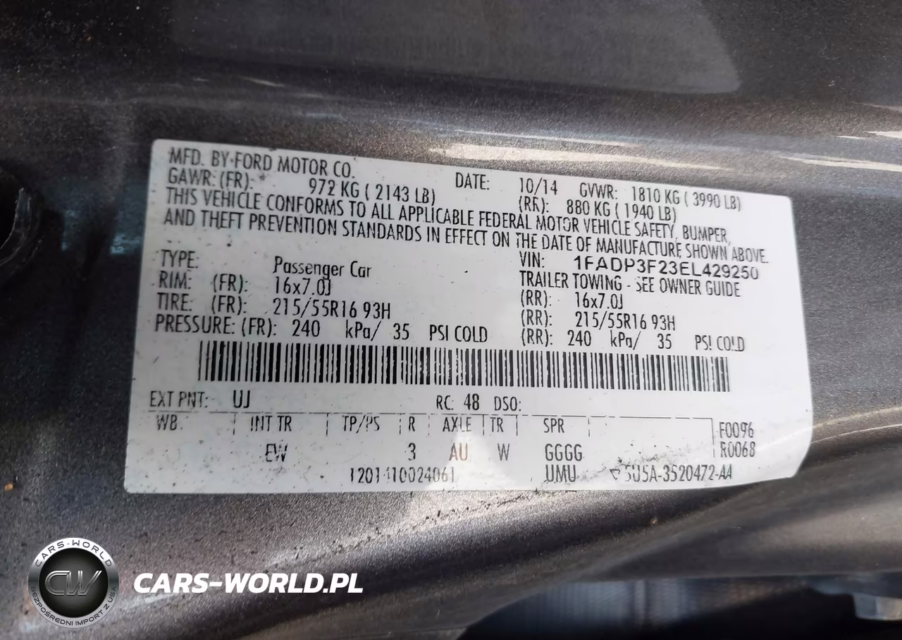 2014 Ford Focus Se VIN:1FADP3F23EL429250 - 9