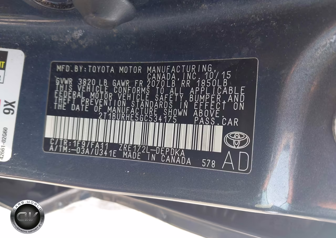 2016 Toyota Corolla L VIN:2T1BURHE5GC534175 - 9