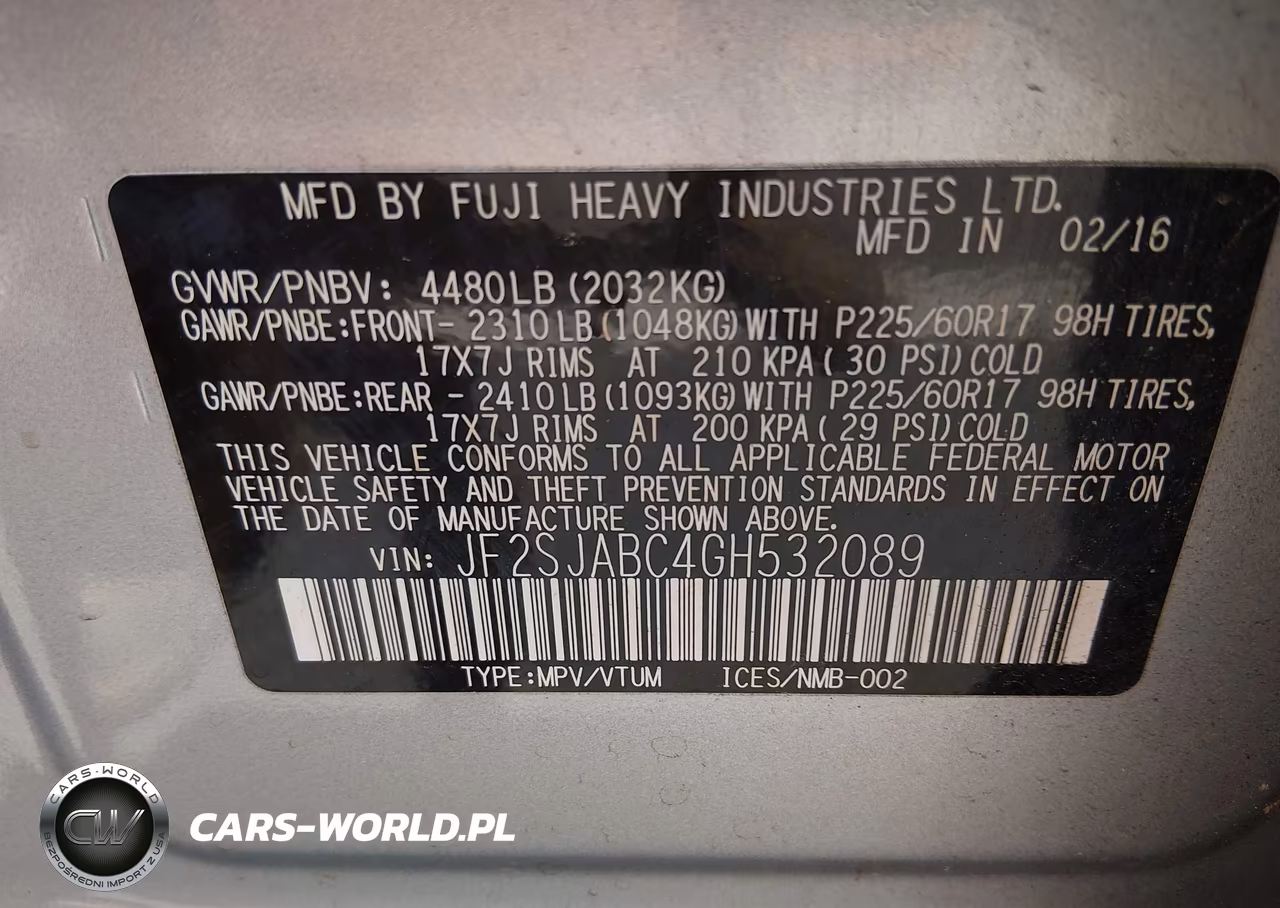 2016 Subaru Forester 2.5I VIN:JF2SJABC4GH532089 - 9