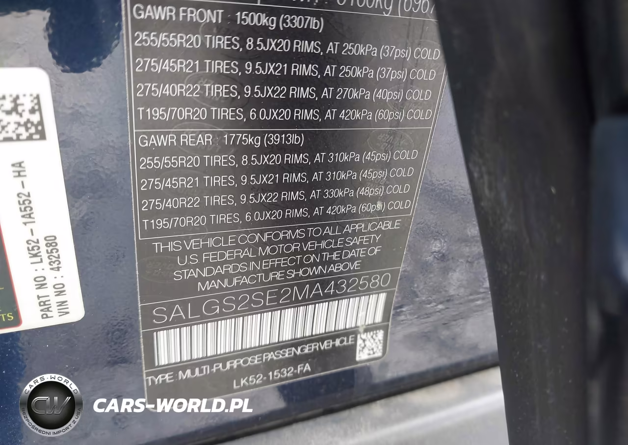 2021 Land Rover Range Rover P525 Westminster VIN:SALGS2SE2MA432580 - 9
