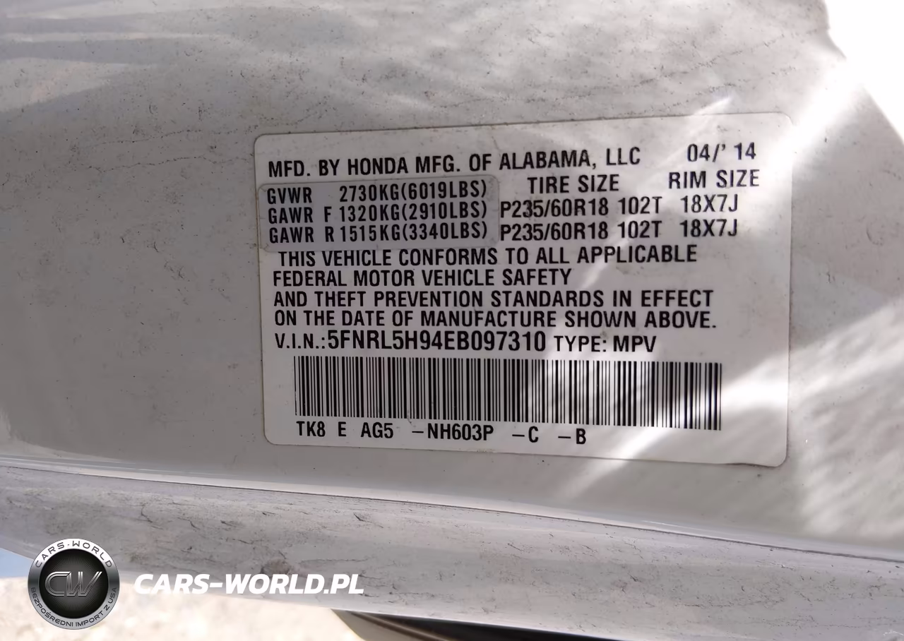 2014 Honda Odyssey Touring-Touring Elite VIN:5FNRL5H94EB097310 - 9
