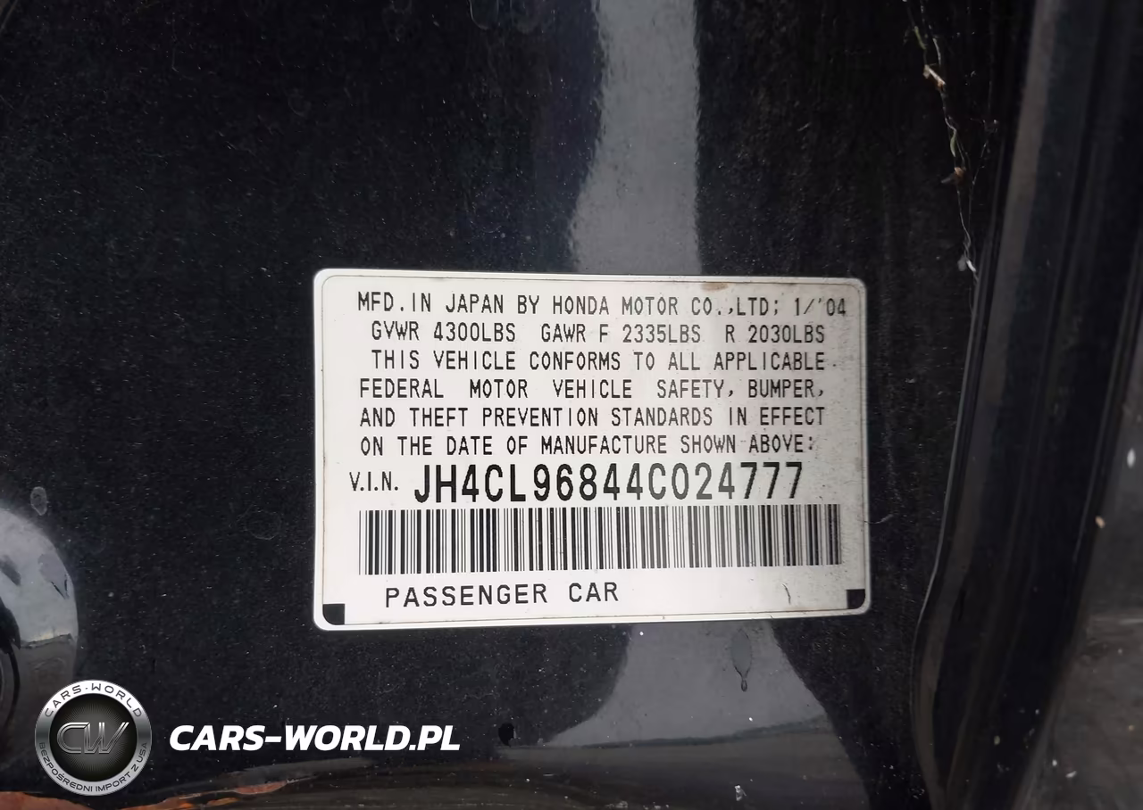 2004 Acura Tsx VIN:JH4CL96844C024777 - 9
