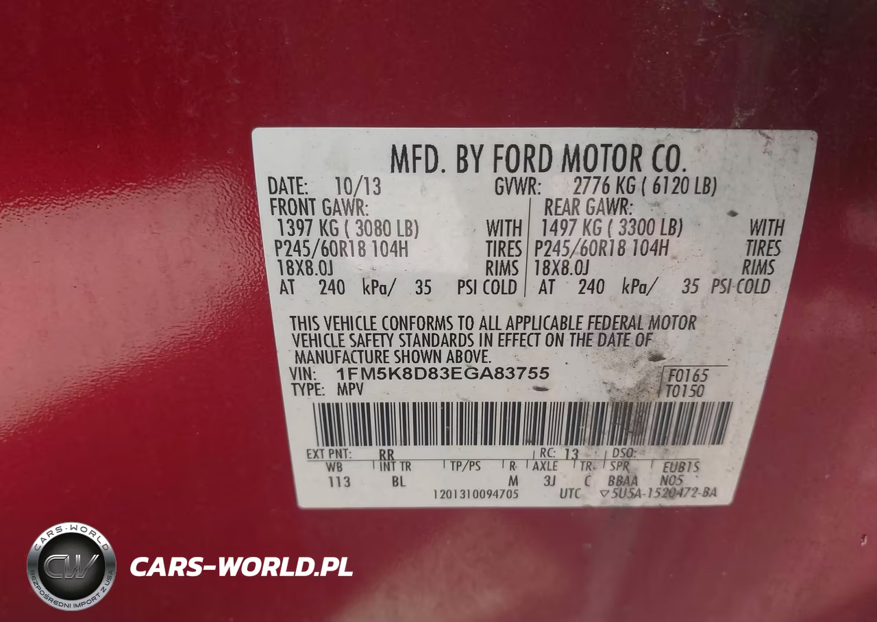 2014 Ford Explorer Xlt VIN:1FM5K8D83EGA83755 - 9