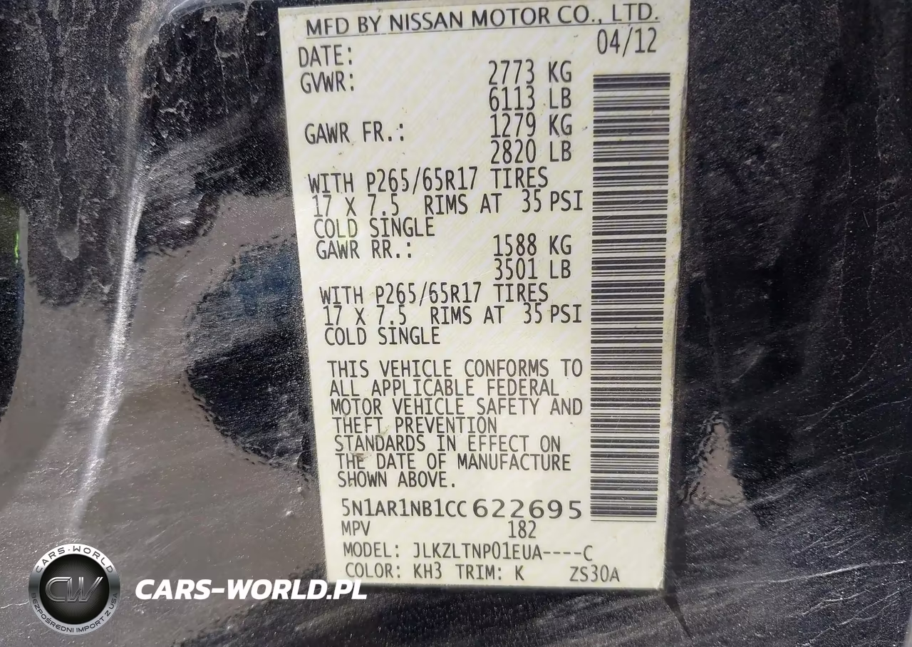 2012 Nissan Pathfinder Sv VIN:5N1AR1NB1CC622695 - 9