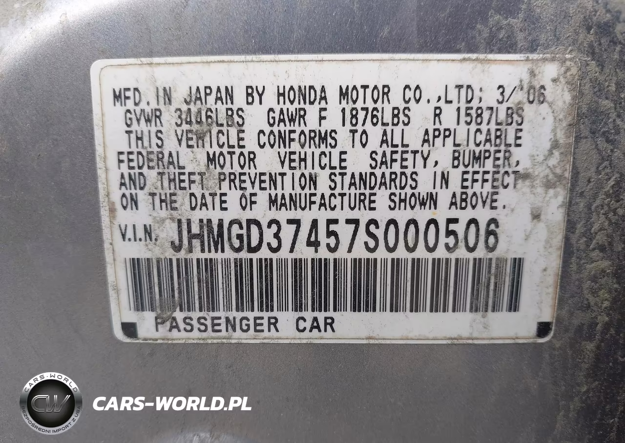 2007 Honda Fit VIN:JHMGD37457S000506 - 9