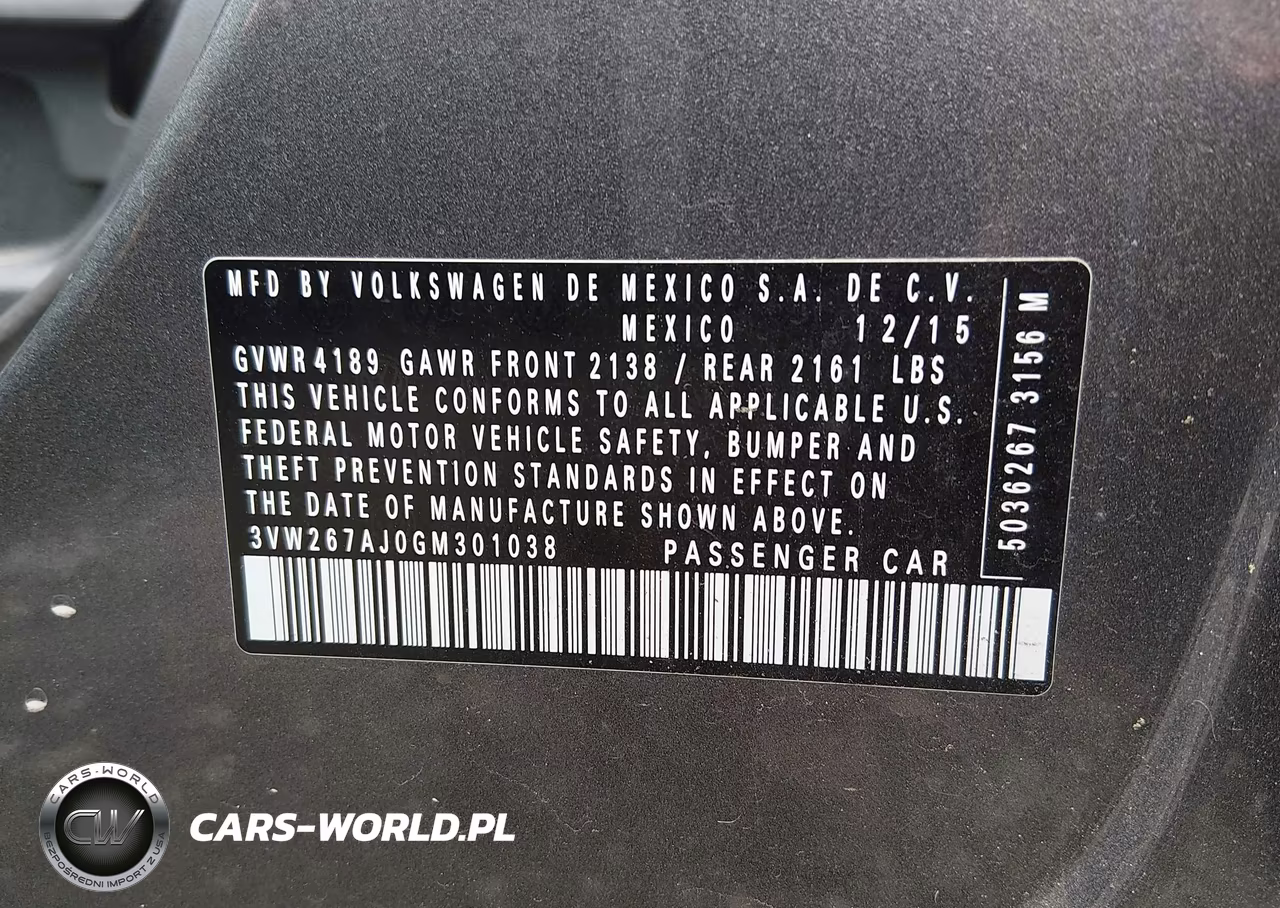 2016 Volkswagen Jetta 1.4T S VIN:3VW267AJ0GM301038 - 9