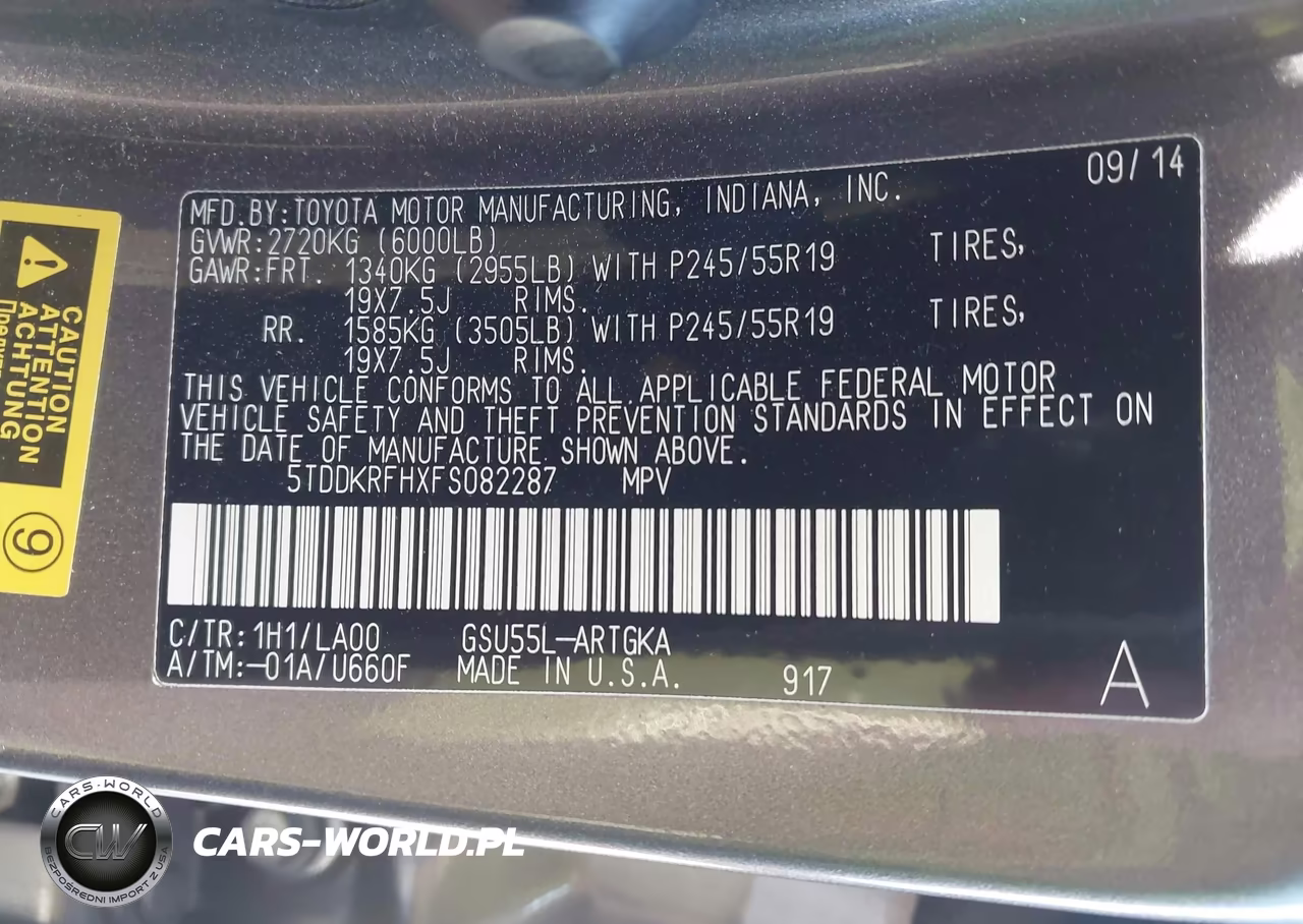 2015 Toyota Highlander Limited Platinum V6 VIN:5TDDKRFHXFS082287 - 9