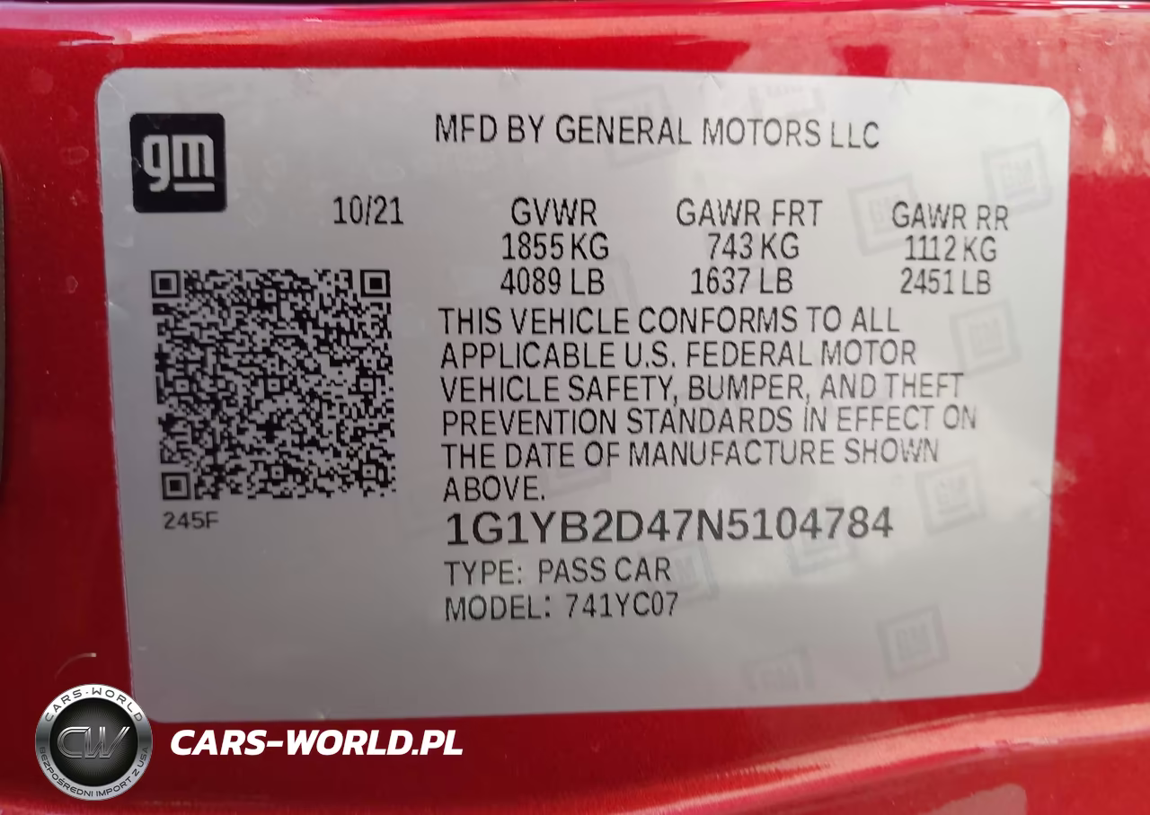 2022 Chevrolet Corvette Stingray Rwd 2Lt VIN:1G1YB2D47N5104784 - 9