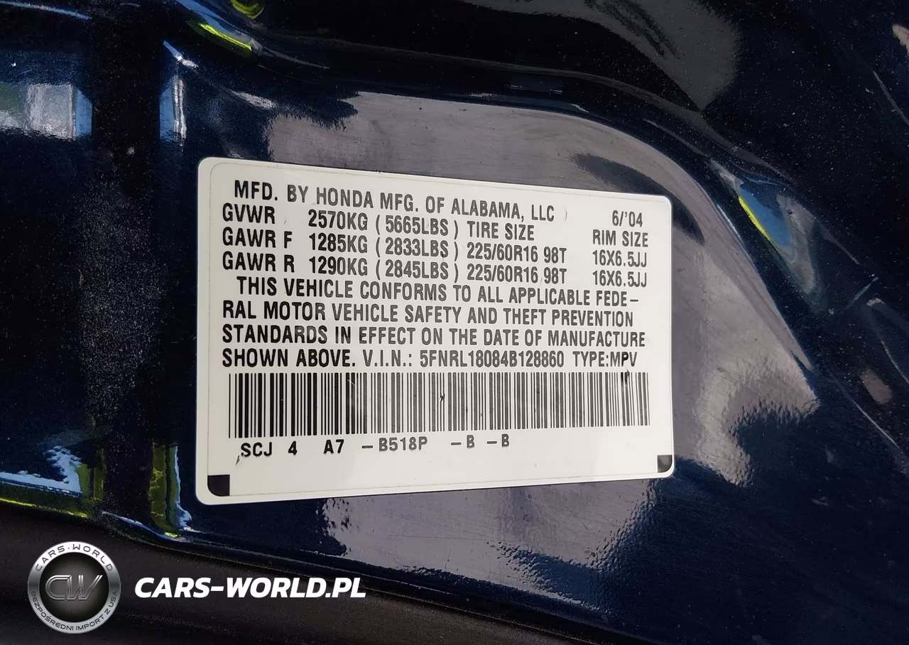 2004 Honda Odyssey Ex-L VIN:5FNRL18084B128860 - 9