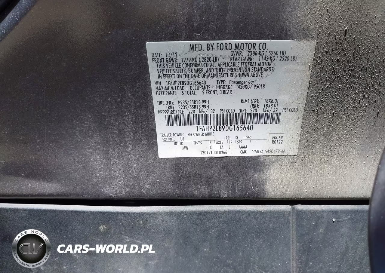 2013 Ford Taurus Sel VIN:1FAHP2E89DG165640 - 9