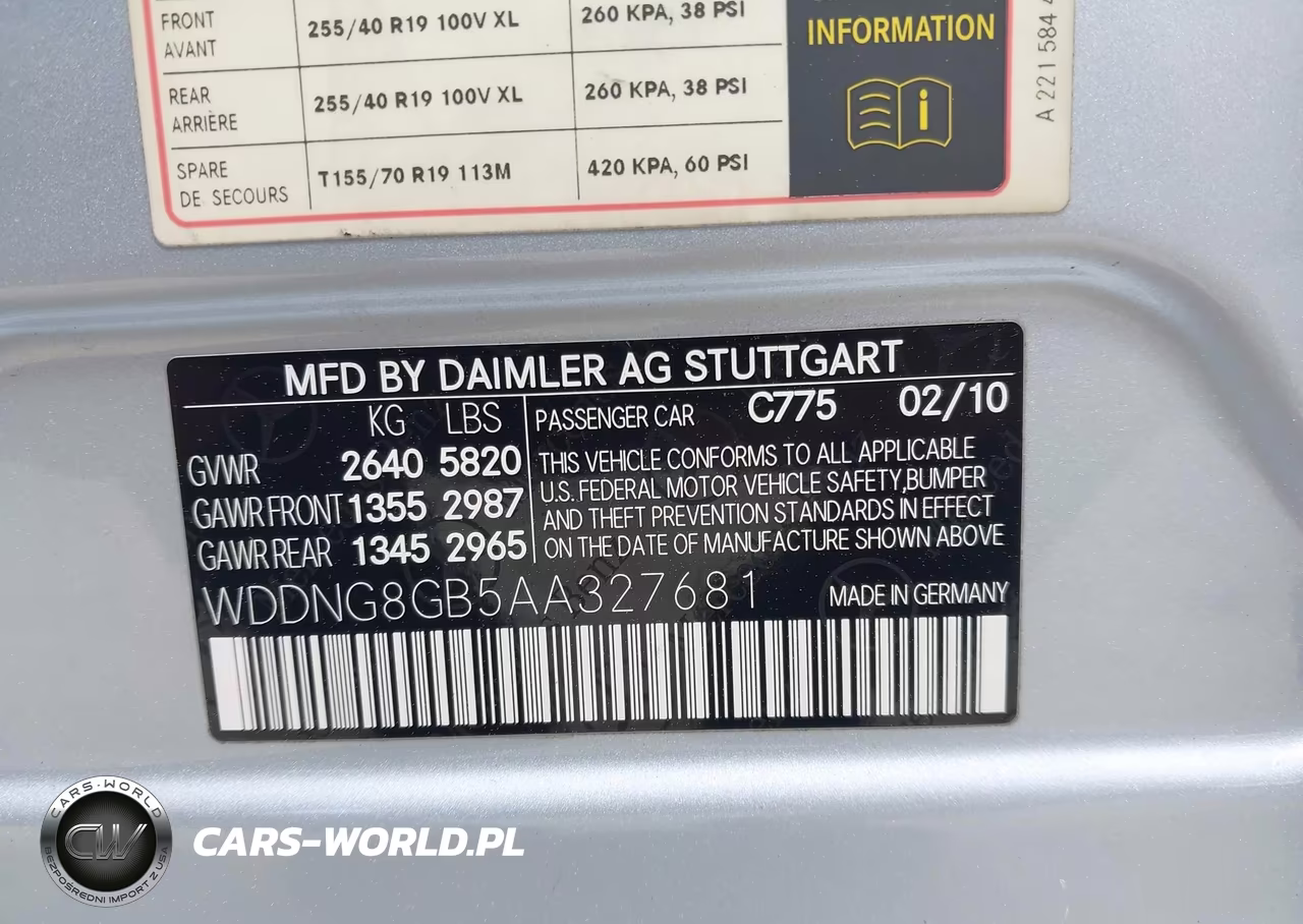 2010 Mercedes-Benz S 550 4Matic VIN:WDDNG8GB5AA327681 - 9