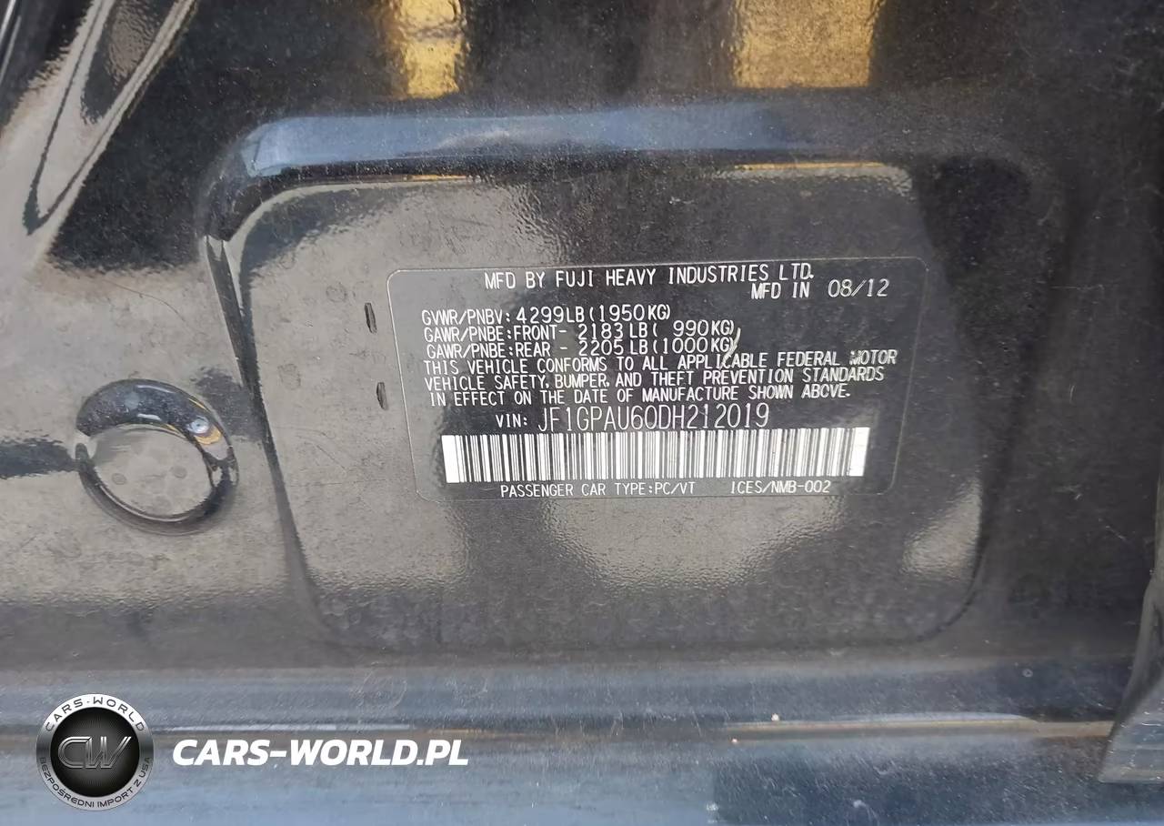 2013 Subaru Impreza 2.0I Sport Limited VIN:JF1GPAU60DH212019 - 9
