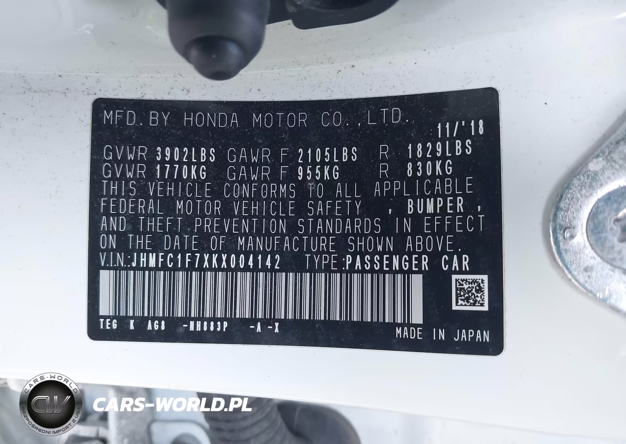 2019 Honda Civic Ex-L VIN:JHMFC1F7XKX004142 - 9
