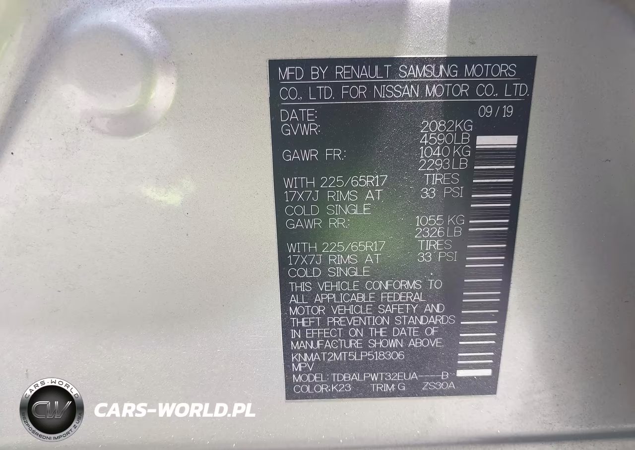 2020 Nissan Rogue S Fwd VIN:KNMAT2MT5LP518306 - 9