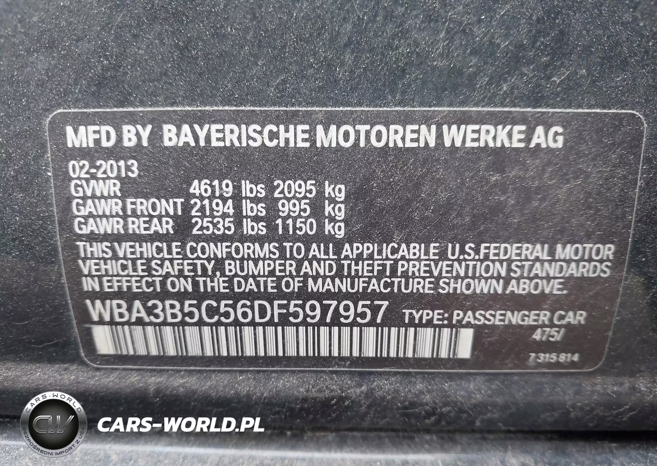 2013 BMW 328I xDrive VIN:WBA3B5C56DF597957 - 9
