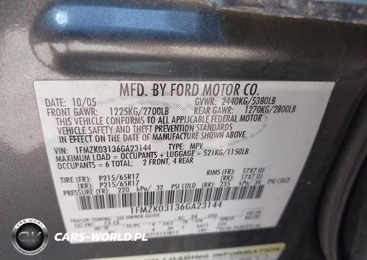 2006 Ford Freestyle Limited VIN:1FMZK03136GA23144 - 9
