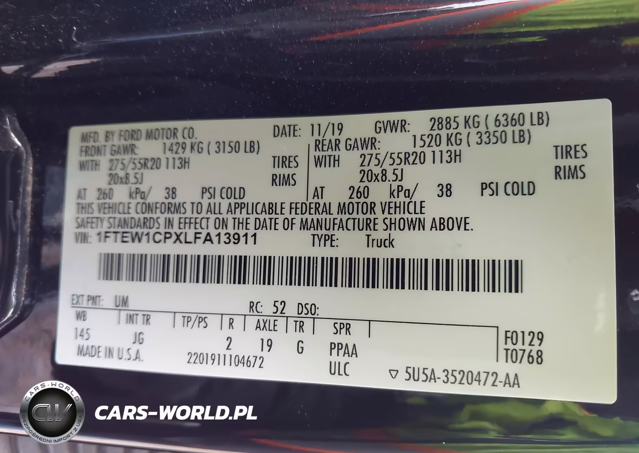 2020 Ford F-150 Xl VIN:1FTEW1CPXLFA13911 - 9