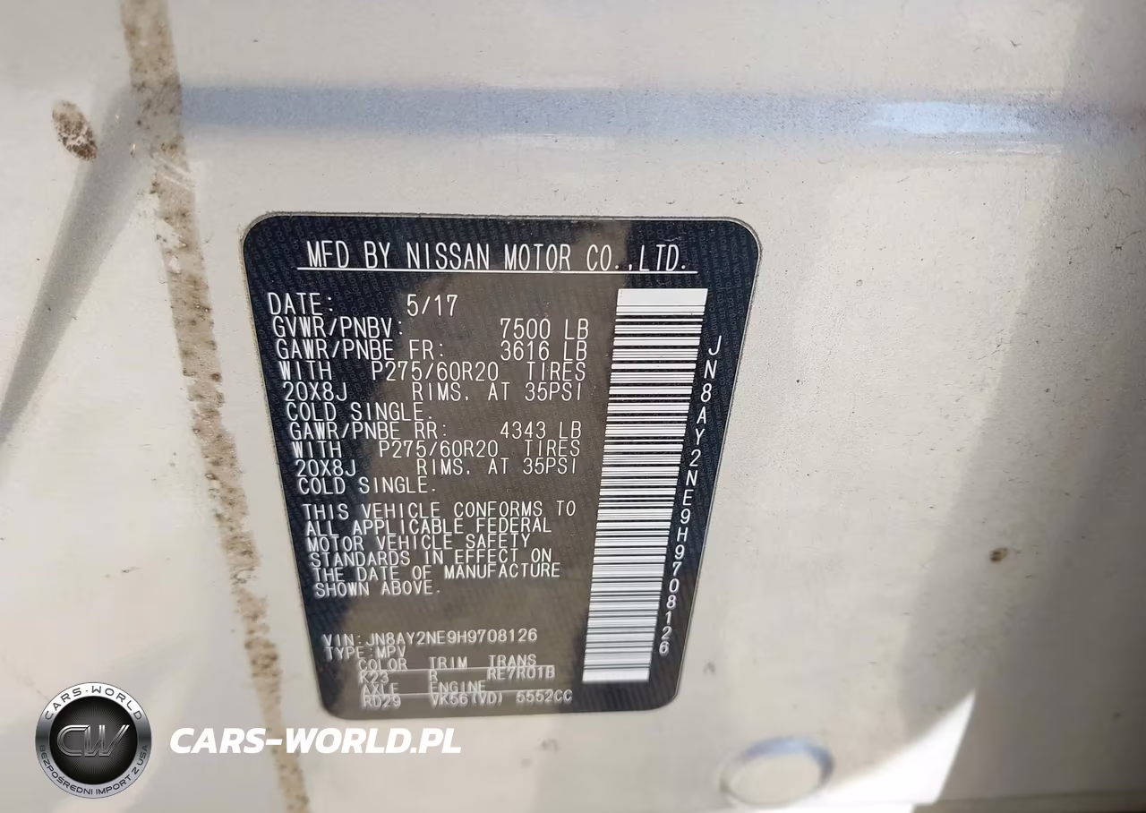 2017 Nissan Armada Platinum VIN:JN8AY2NE9H9708126 - 9