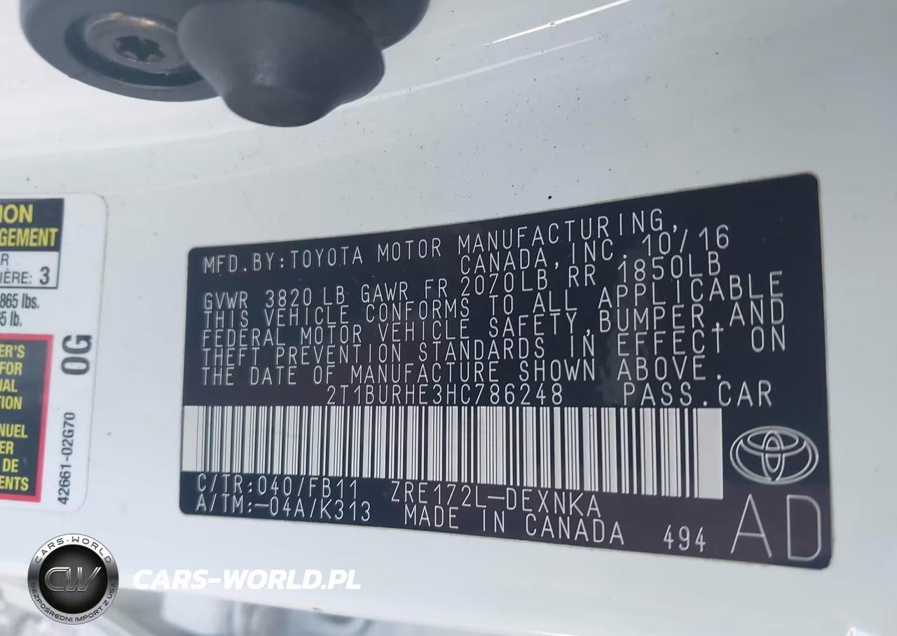 2017 Toyota Corolla Le VIN:2T1BURHE3HC786248 - 9