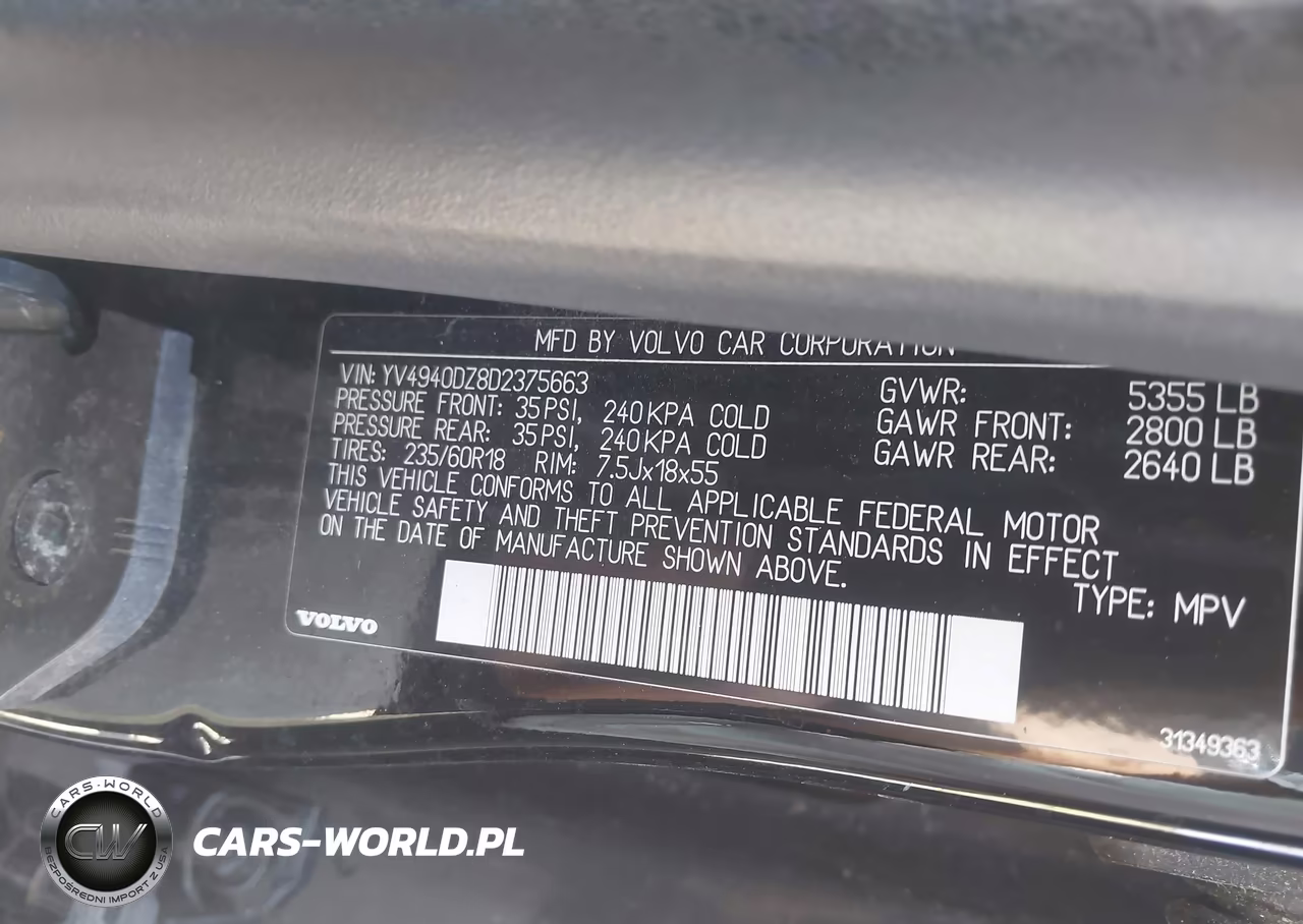 2013 Volvo Xc60 3.2-3.2 Platinum-3.2 Premier-3.2 Premier Plus VIN:YV4940DZ8D2375663 - 9