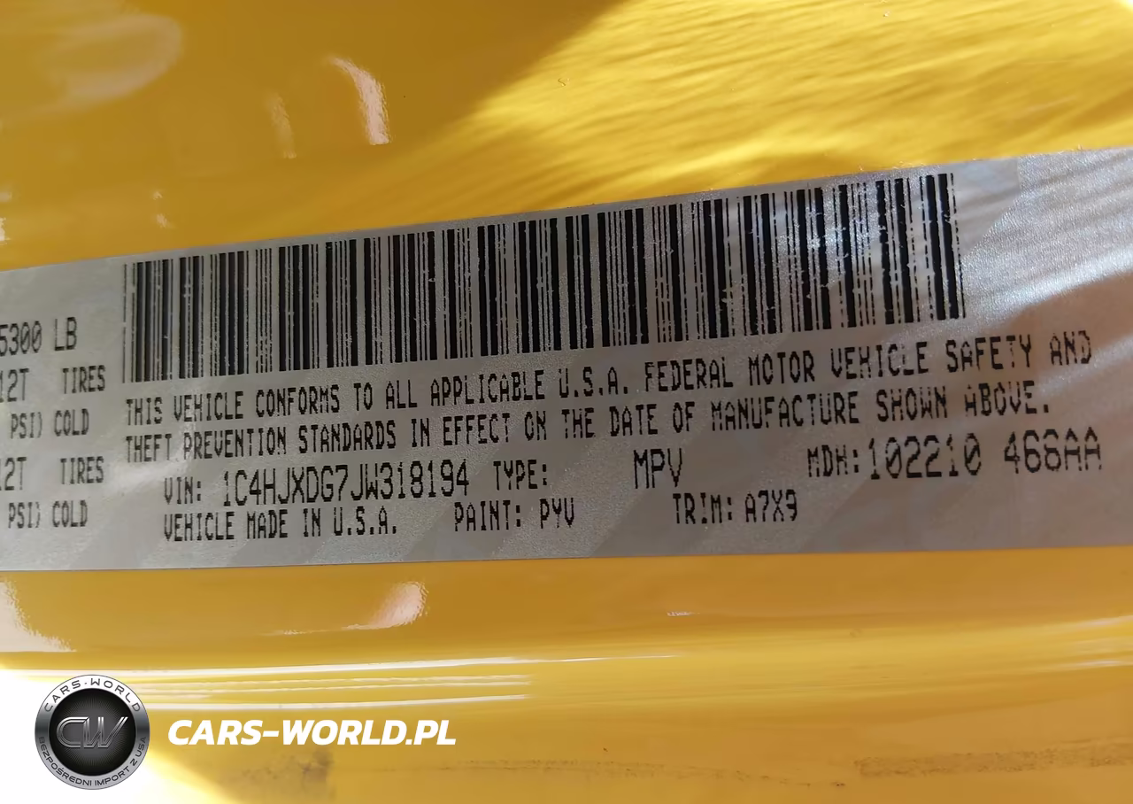 2018 Jeep Wrangler Unlimited Sport S 4X4 VIN:1C4HJXDG7JW318194 - 9