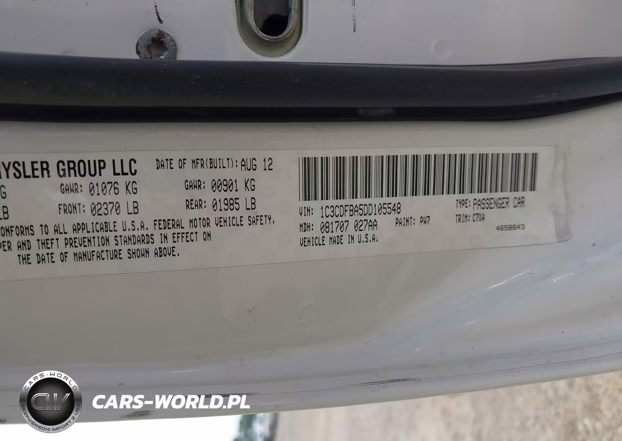 2013 Dodge Dart Rallye VIN:1C3CDFBA5DD105548 - 9