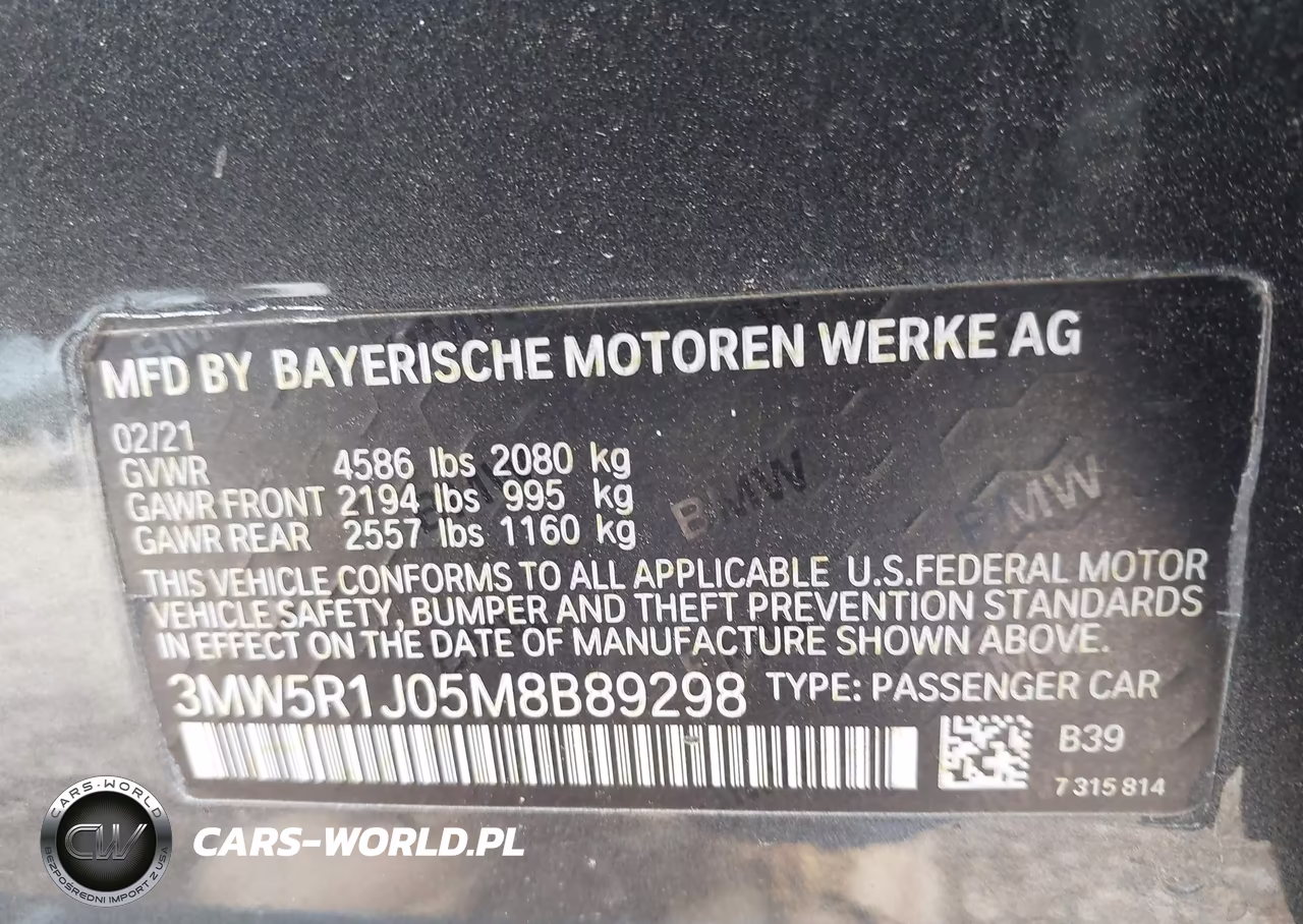 2021 BMW 330I VIN:3MW5R1J05M8B89298 - 9