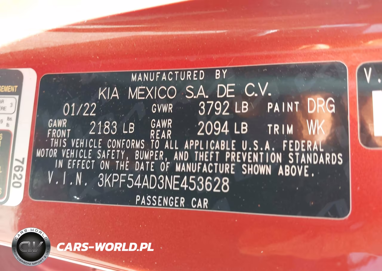 2022 Kia Forte Gt-Line VIN:3KPF54AD3NE453628 - 9