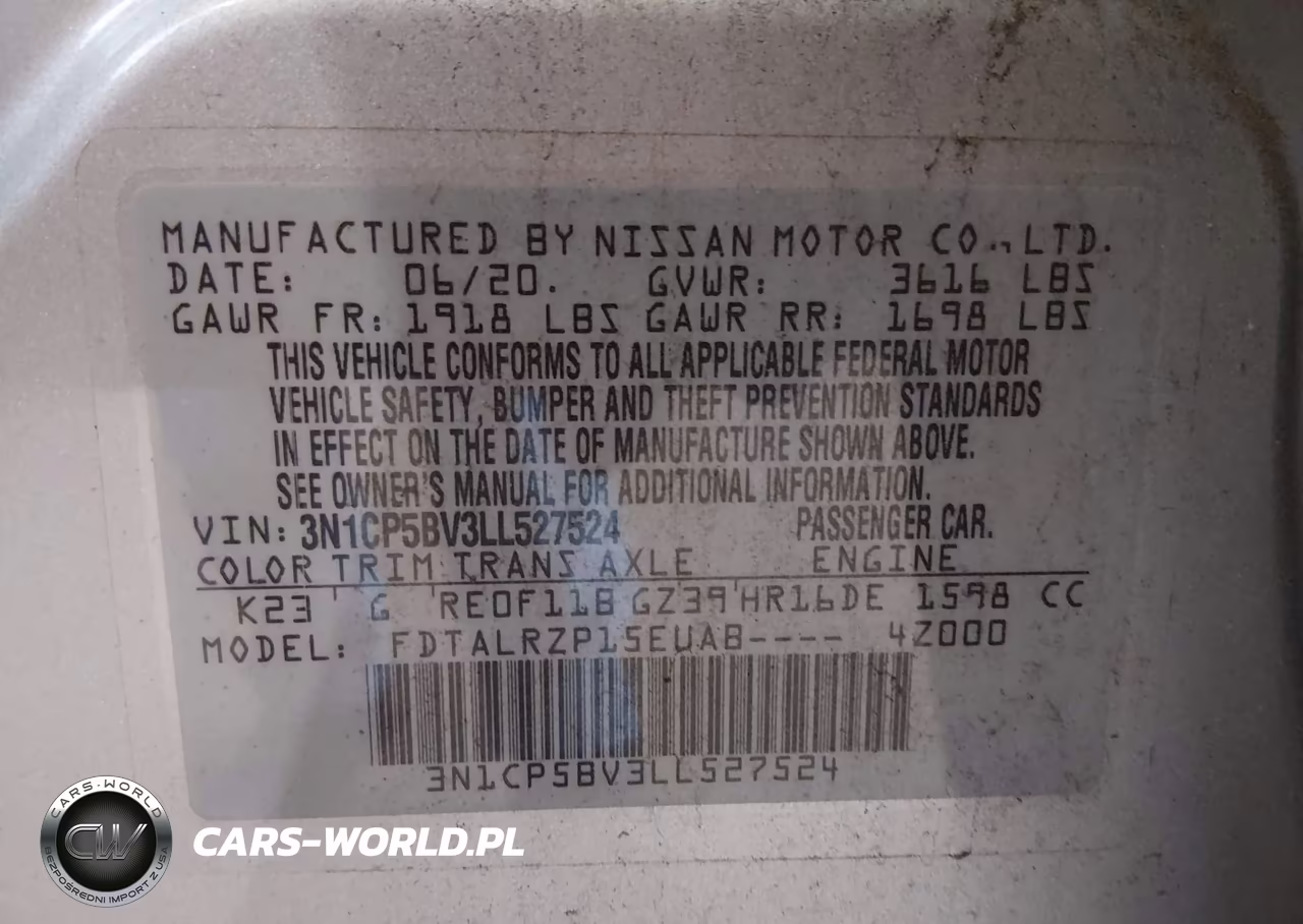 2020 Nissan Kicks S Xtronic Cvt VIN:3N1CP5BV3LL527524 - 9