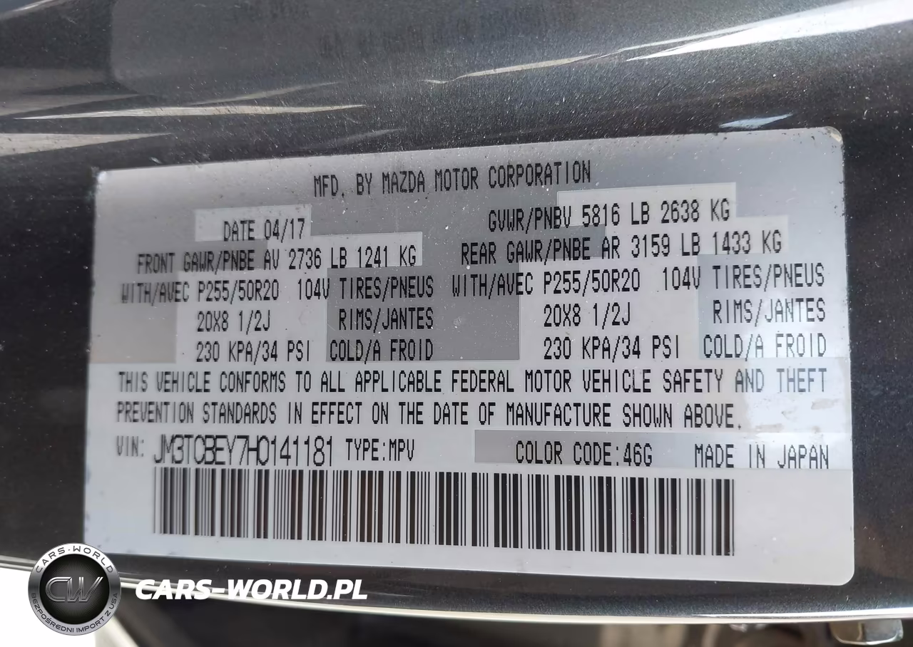 2017 Mazda Cx-9 Signature VIN:JM3TCBEY7H0141181 - 9