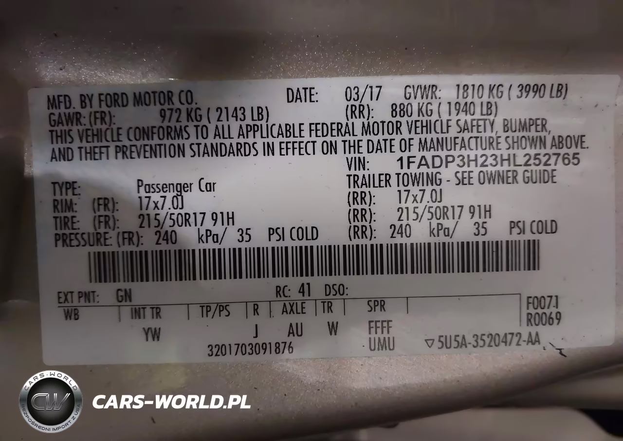 2017 Ford Focus Sel VIN:1FADP3H23HL252765 - 9