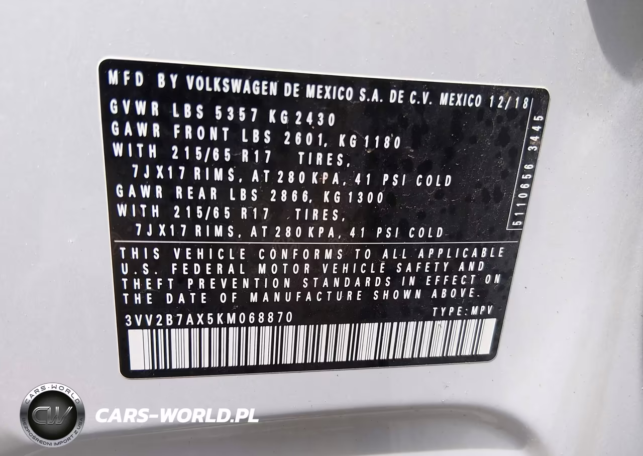 2019 Volkswagen Tiguan 2.0T Se-2.0T Sel-2.0T Sel R-Line-2.0T Sel R-Line Black VIN:3VV2B7AX5KM068870 - 9