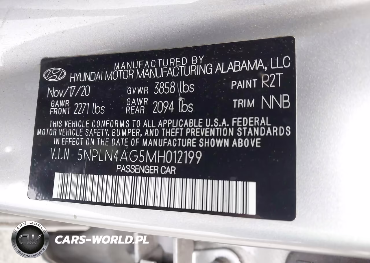 2021 Hyundai Elantra Sel VIN:5NPLN4AG5MH012199 - 9