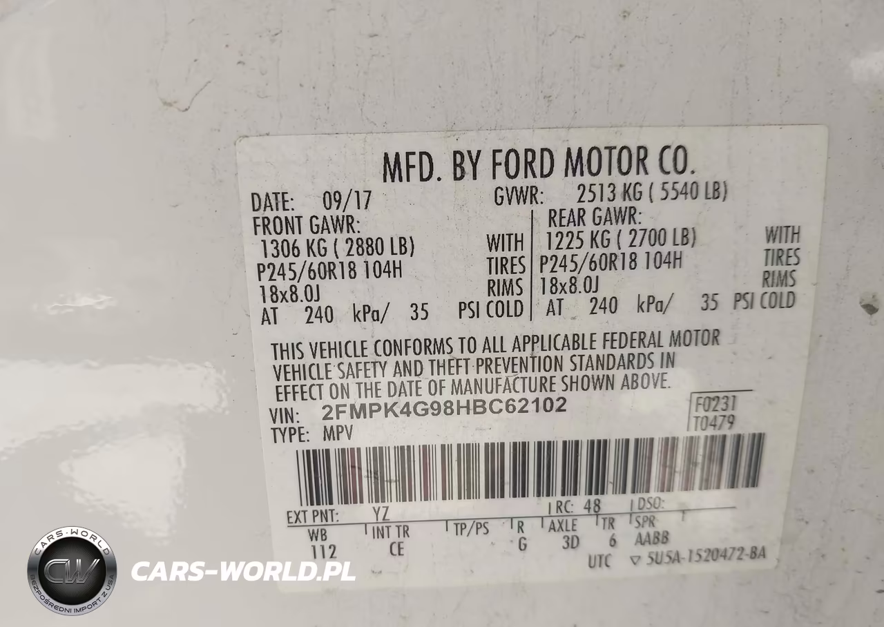 2017 Ford Edge Se VIN:2FMPK4G98HBC62102 - 9