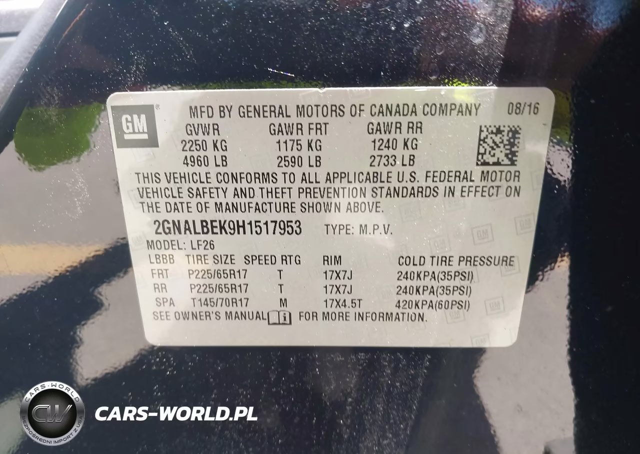 2017 Chevrolet Equinox Ls VIN:2GNALBEK9H1517953 - 9
