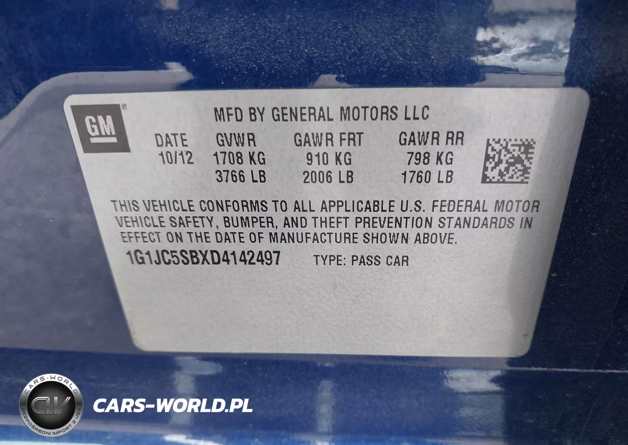 2013 Chevrolet Sonic Lt Auto VIN:1G1JC5SBXD4142497 - 9