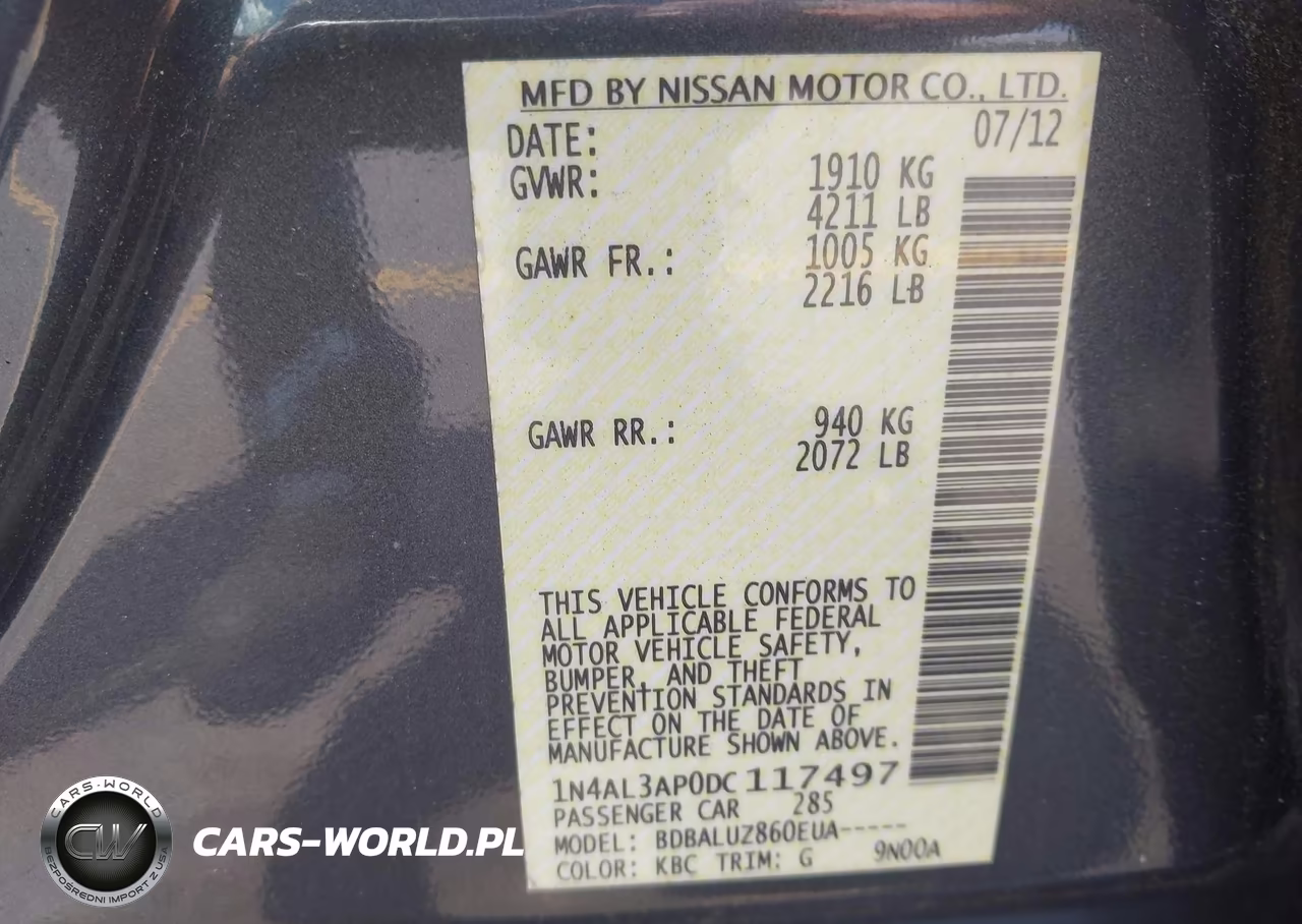2013 Nissan Altima 2.5 Sv VIN:1N4AL3AP0DC117497 - 9