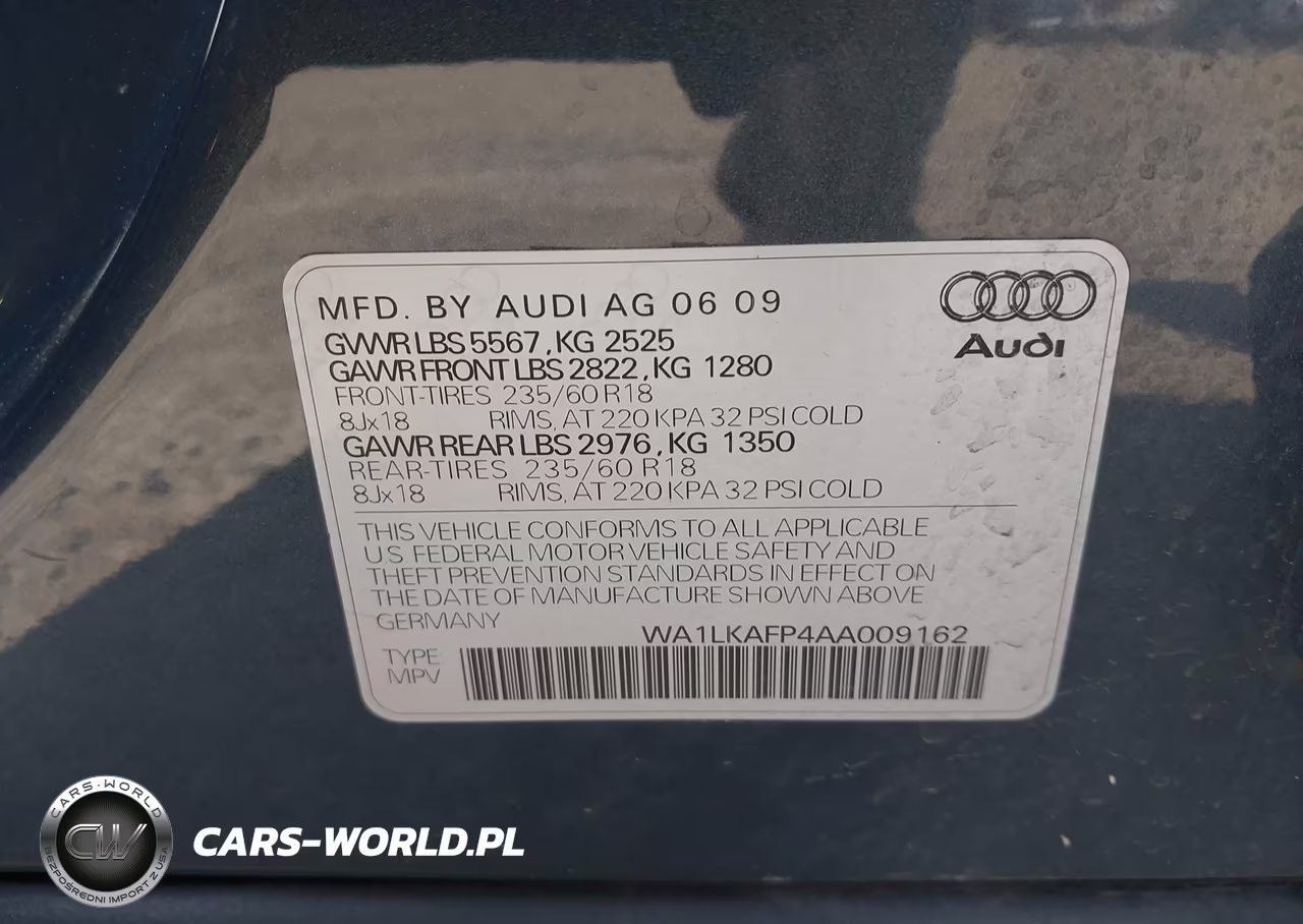 2010 Audi Q5 3.2 Premium VIN:WA1LKAFP4AA009162 - 9