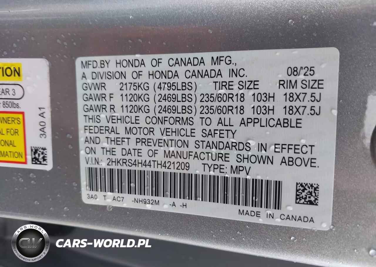 2026 Honda Cr-V Ex Awd VIN:2HKRS4H44TH421209 - 9